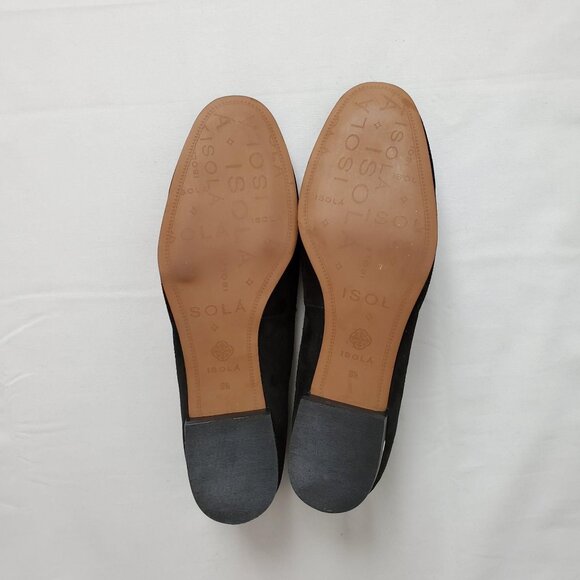 ISOLA Women’s Risa Black Suede Leather Slip-On Loafer Pump Size 8 1/2 - Picture 15 of 15